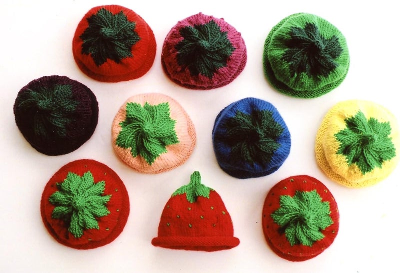 Ann Norling Kid's Fruit Cap - Knitting Pattern #10-6 Months (1 yr, 2 yrs) - Image 1